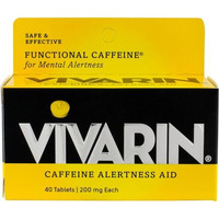 Vivarin Caffeine Alertness Aid, 200mg Tablets, 40 Count, Functional Caffeine for Mental Alertness, Same Caffeine as a Cup of Coffee - 2 Count