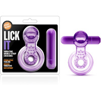 Lick It Vibrating Double Strap Cock Ring Purple(D0102H5GQC7.)