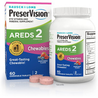 PreserVision AREDS 2 Eye Vitamin & Mineral Supplement, Contains Lutein, Vitamin C, Zeaxanthin, Zinc, Copper & Vitamin E, 60 Chewable (Packaging May Vary)