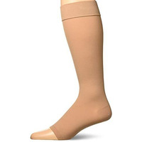 FUTURO Open Toe Knee Length Stockings for Men & Women, Medium, Beige, Firm (20-30 mm/Hg)