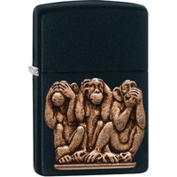29409 - ZIPPO Black Matte Three Monkeys