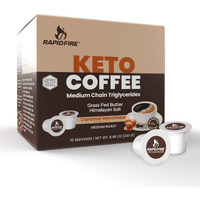 Rapidfire Caramel Macchiato Ketogenic High Performance Keto Coffee Pods, Supports Energy & Metabolism, Weight Loss Diet, Single Serve K Cup, Brown, 16 Count (Packaging May Vary)