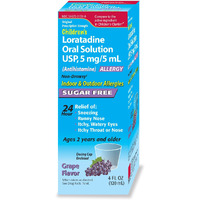 Childrens Oral Solution, Grape Flavor, Non-Drowsy 24h Relief of Sneezing, Runny Nose, Itchy Watery Eyes, Itchy Throat or Nose, Antihistamine, Indoor & Outdoor Allergies