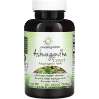 Amazing India Ashwagandha 500 mg Veggie Capsules Supplement | Made with Natural Ashwagandha | Non-GMO | Gluten Free (120 Count)