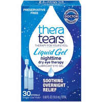 TheraTears Liquid Gel Nighttime Lubricating Eye Drops for Dry Eyes, Single-Use Vials, 30 Count
