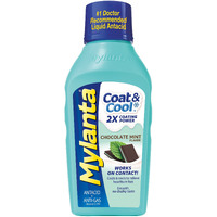 Mylanta Antacid and Gas Relief, Coat & Cool Formula, Chocolate Mint Flavor, 12 Fluid Ounces