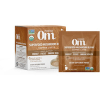 Om Mushroom Superfood Coffee Latte Blend Mushroom Powder, Single Serve, 10 Count, Lion's Mane, Cordyceps, Reishi, Chaga, Energy & Mental Clarity Support Supplement