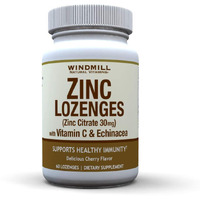 Windmill Health Products Zinc Lozenges, Immune Booster, with Echinacea and Vitamin C, 60 Lozenges, 60 Count