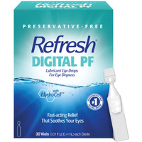Refresh Digital PF Lubricant Eye Drops, Preservative-Free, 0.01 Fl Oz Single-Use Containers, 30 Count (Pack of 1)