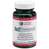 Longevity by Nature Olea25 - Organic Olive Leaf Extract Powerful Antioxidant, 90 Capsules Dietary Supplement