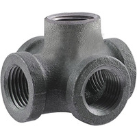 4010983 5WAY CROSS FIT BLK 1/2"" STZ Industries 1/2 in. FIP each T X 1/2 in. D FIP Black Malleable Iron 5-Way Cross Fitting (Pack of 1)