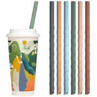 Eco Safe 8 In 1 Silicon Reusable Straws For HOT/COLD Drinks(D0102HEYGMW.)