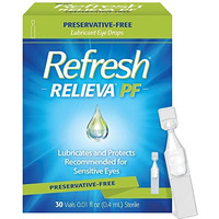 Refresh Relieva PF Lubricant Eye Drops, Preservative-Free, 0.01 Fl Oz Single-Use Containers, 30 Count
