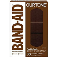 Band-Aid Brand Ourtone Flexible Fabric Adhesive Bandages Flexible Protection Care of Minor Cuts Scrapes QuiltAid Pad for Painful Wounds Assorted Sizes, Br65, 30 Count