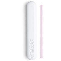 SOMA Glass Straw with Silicone Lined Travel Case and Cleaning Tool, 8-inch, Blush (501-16-01)