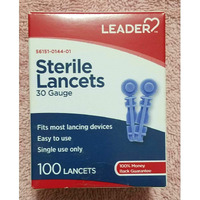 Leader Sterile Lancets, Super Thin, 30 G, 100 Count