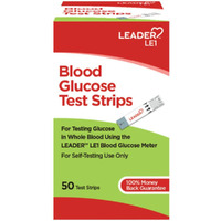 LEADER Blood Glucose Test Strips for Diabetes, No-Coding, Fast, Accurate Results, Use with LEADER Blood Sugar Monitoring System, 50 Diabetic Test Strips