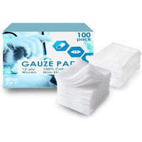 gauze Sponges 2 x 2 Pack of 100 Non-Sterile 100% Woven cotton Pads for Wounds cleaning Preparing Medical 12-ply gauze Dressings Disposable Surgical Absorbent Swabs Individually Packaged(D0102HI5ER7)