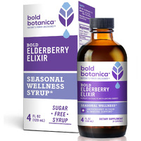 Bold Botanica Elderberry Elixir - 65x Concentrated Extract - Sugar-Free - Kid Friendly - Black Elderberry Syrup with Aronia Berry for Immune Support - 4 Fl. Oz.