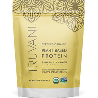 Truvani Organic Vegan Protein Powder Banana Cinnamon - 20g of Plant Based Protein, Organic Protein Powder, Pea Protein for Women and Men, Vegan, Non GMO, Gluten Free, Dairy Free (10 Servings)