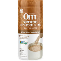 Om Mushroom Superfood Coffee Latte Blend Mushroom Powder, 8.47 Ounce Canister, 30 Servings, Lion's Mane, Cordyceps, Reishi, Chaga, Energy & Mental Clarity Support Supplement