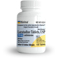 Rising Pharma Allergy Relief - Loratadine Tablets 10mg - Antihistamine, Allergy Relief Product - 100 Tablets