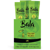 Bala Hydration Turmeric Drink Mix Packet | Sugar-Free Electrolyte Powder, Post Workout Recovery Drink, Joint Relief | Plant-Based Enzymes, Bromelain, Papain, Curcumin (Lime 8 Pack)
