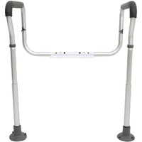 VEVOR Toilet Safety Rail, Bathroom Toilet Seat Frame, Adjustable Width & Height Fit Most Toilets, Supports 300lbs, Toilet Handles Grab Bars with Padded Armrests for Handicap, Disabled, Seniors