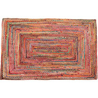 3 X 5 Tan geometric Hand Braided Area Rug