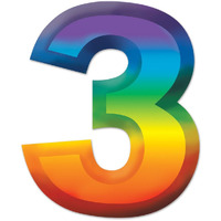 Multi-Color Plastic 3-D Number  3