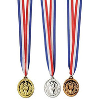 Gold, Silver & Bronze Medals w/Ribbon