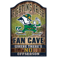 Notre Dame Fighting Irish Sign 11x17 Wood Fan Cave Design