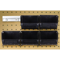 Hang-n-Stack Bin,  package, includes: (6) 5-3/8L x 4-1/8W x 3H (QUS210) ivory bin and (2) bin rails