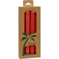 Aloha Bay Palm Tapers Red, 4 Count