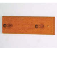Wooden Mallet 2 Peg Coat Rack, Medium Oak