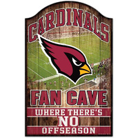 Arizona Cardinals Wood Sign - 11"x17" Fan Cave Design