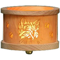 4387 - Richard Glaesser Tea light "Luminary" - Cats - 2.5"H x 3"W x 3"D