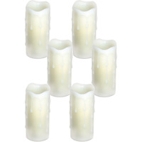 LED Wax Dripping Pillar Candle (Set of 6)