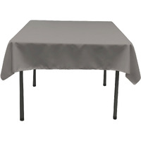 LA Linen Polyester Poplin Square Tablecloth, 52 by 52-Inch, Dark Gray