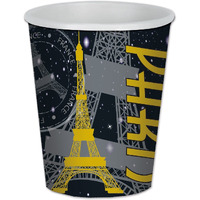 Elegant Paris Beverage Cups - Pack of 12 for Parties and Everyday Use