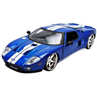 Ford GT Blue with White Stripes "Fast & Furious 7" (2015) Movie 1/24 Diecast Model Car by Jada