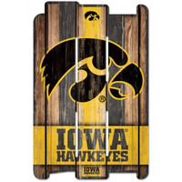 Iowa Hawkeyes Sign 11x17 Wood Fence Style