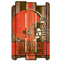 Cleveland Browns Sign 11x17 Wood Fence Style