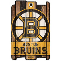Boston Bruins Sign 11x17 Wood Fence Style