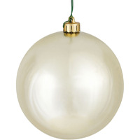 Vickerman 4" Champagne Shiny Ball UV Drilled 6/Bag - N591038DSV