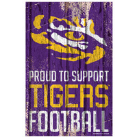 LSU Tigers Sign 11x17 Wood Proud to Support Design