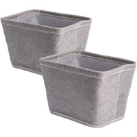 DII Poly Bin Zig-Zag Stitch Variegated Gray Trapezoid  (Set of 2)