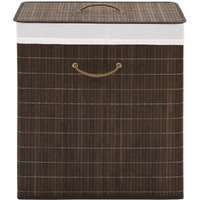 vidaXL Bamboo Laundry Bin Rectangular Dark Brown