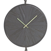 18 circle Black Wood and Solid Wood Analog Wall clock