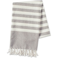 DII Gray 1 Inch Stripe Fouta Towel